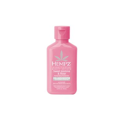 Hempz Mini Collagen-Infused Jasmine &amp; Rose Body Moisturizer, 2.25 oz - Paraben-Free, Vegan, Cruelty-Free