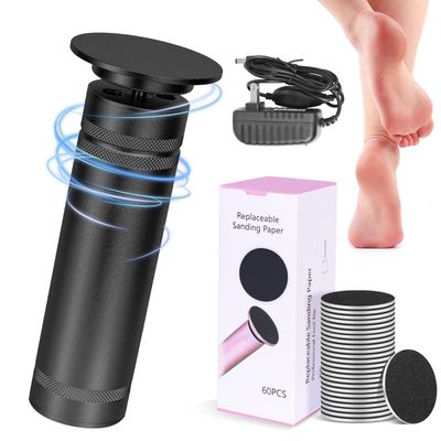 Professional Electric Foot Callus Remover 1200 RPM Adjustable Speed Metal Foot Grinder for Dead Skin Automatic Heel Sander with Replacement Sandpaper Discs for Women Men Feet Pedicure Tools (Black)