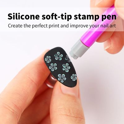 ESUOHYM 30PCS Nail Art Stamp Pen Set Nail Flower Butterfly Design Stamping Pens 3s Quick Nail Design Tools with Different Patterns, For Beginner DIY Salon Manicure