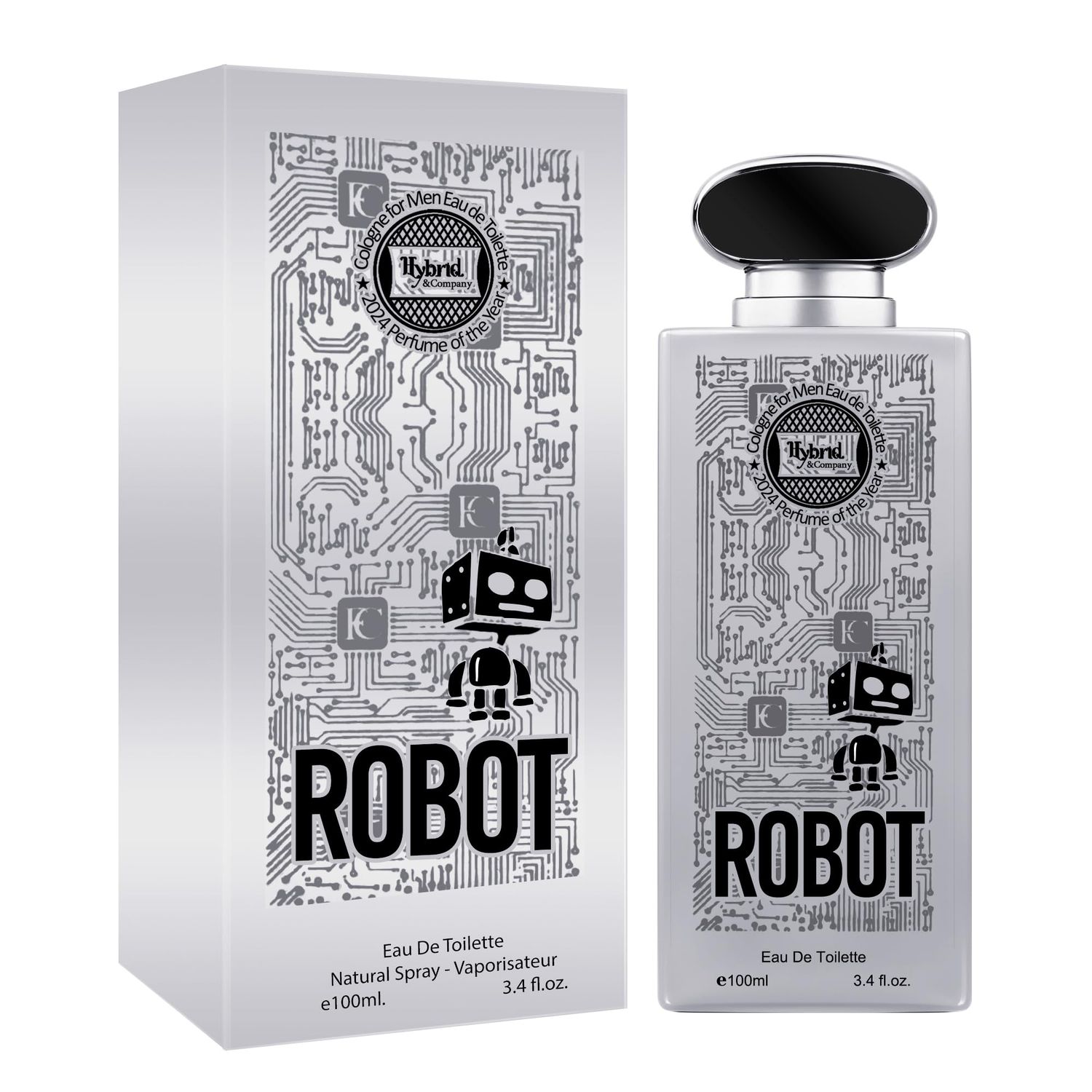 Hybrid &amp; Company Robot For Men Eau De Toilette Vaporisateur Natural Spray 3.4 Fl Oz