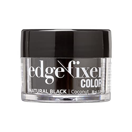 KISS COLORS &amp; CARE Color Edge Fixer 1.01 oz. (30mL) Travel Size - Natural Black, Hides Grays &amp; Fills In Hairline, Moisturizing, No Flakes, 24 Hour Maximum Hold, Natural Results, Keep Edges In Check