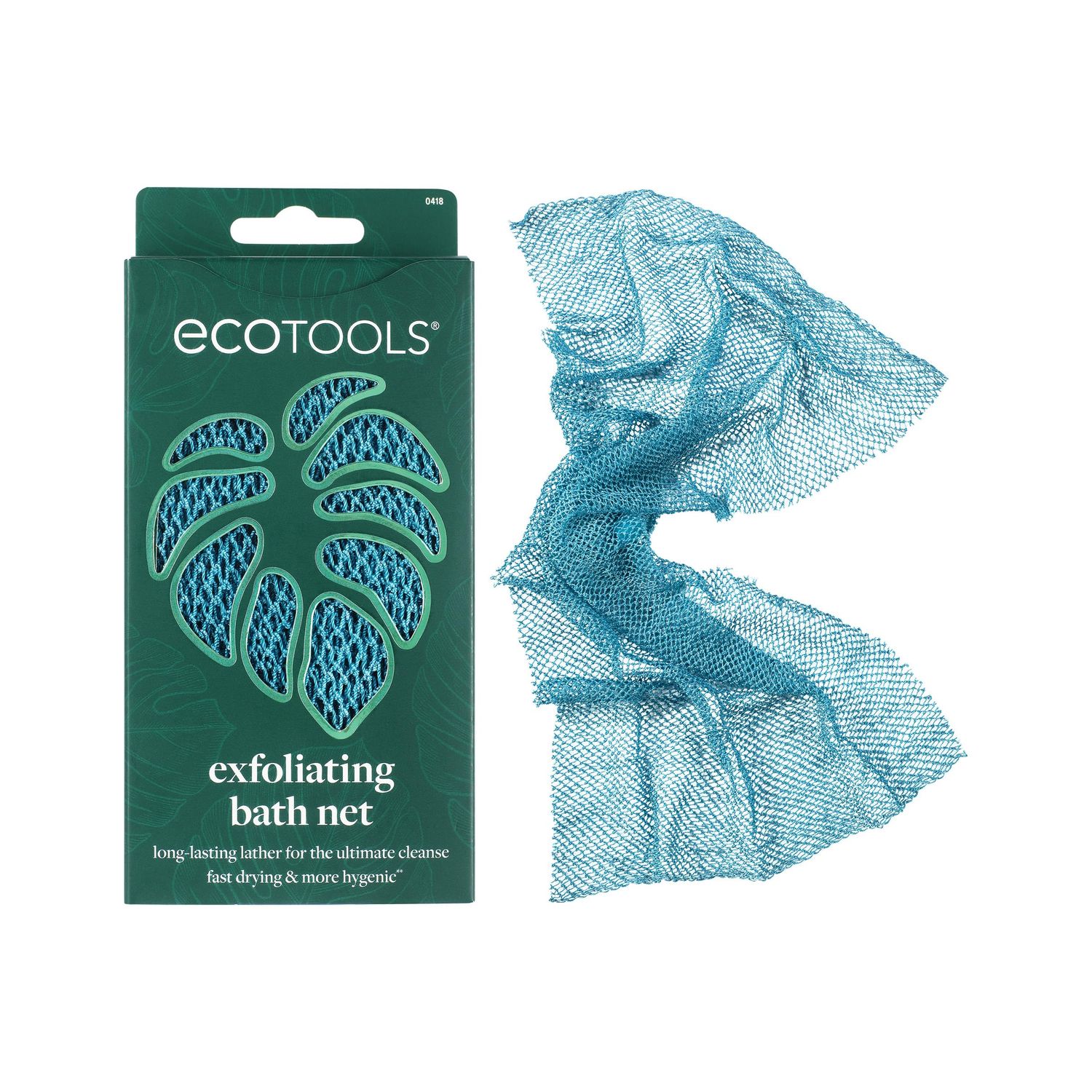 EcoTools Exfoliating Bath Net, Inspired by African Bath Net Sponge, Exfoliates &amp; Cleanses Whole Body, Flexible &amp; Reusable, Eco-Friendly Body Scrubber, Vegan &amp; Cruelty-Free, 1 Count