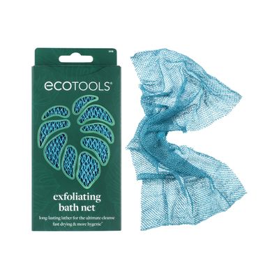 EcoTools Exfoliating Bath Net, Inspired by African Bath Net Sponge, Exfoliates &amp; Cleanses Whole Body, Flexible &amp; Reusable, Eco-Friendly Body Scrubber, Vegan &amp; Cruelty-Free, 1 Count