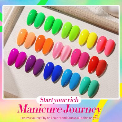 Born Pretty Neon Nail Polish Set, 15 Colors Spring Summer Nail Polish Quick Dry Nail Polish Kit Hot Pink Yellow Green Blue Nail Lacquer Glossy Nail Polish Manicure Set