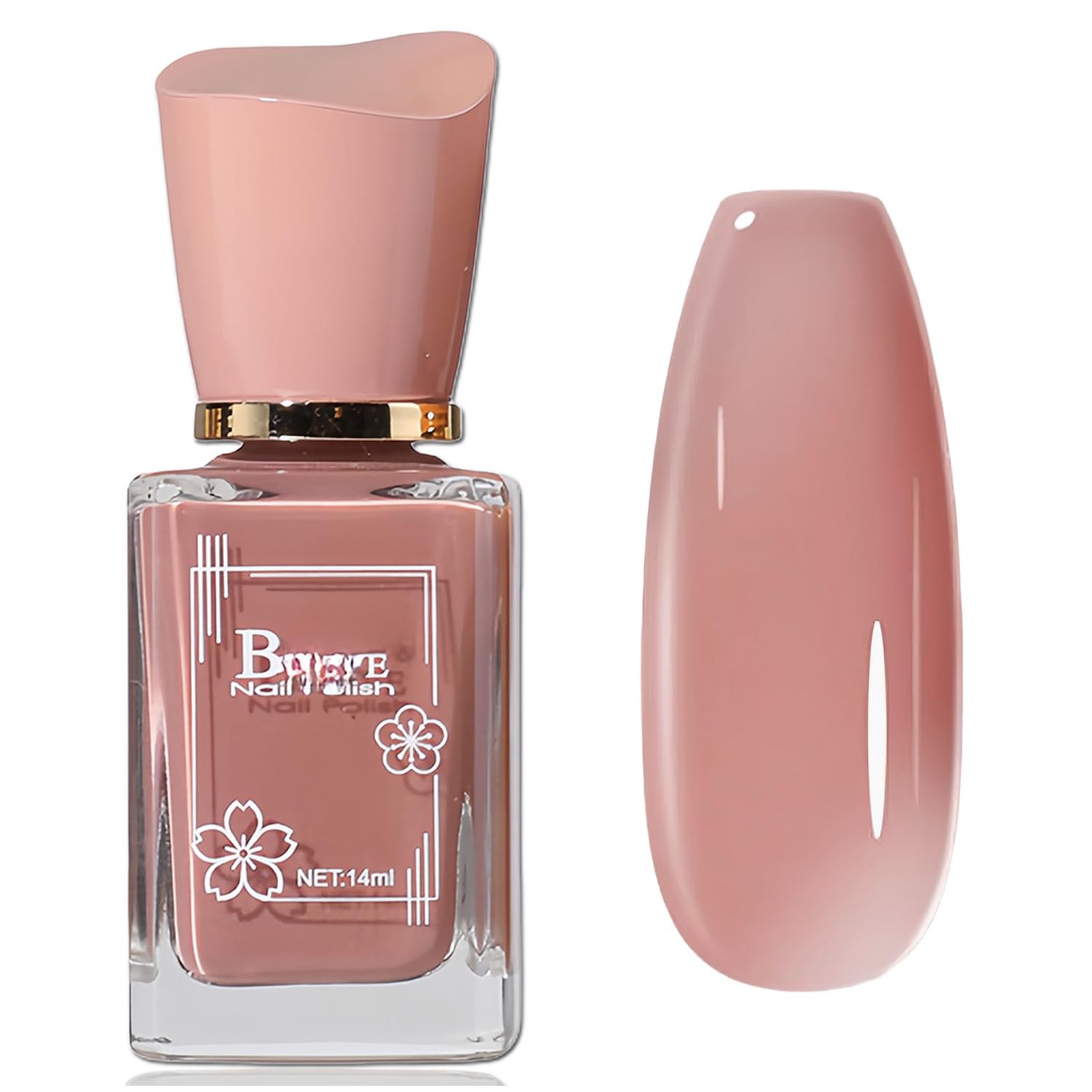 KAHSOSE Nude Pink Nail Polish No UV Light Needed-Air Dry Pink Nude Nail Polish Non Gel-Non Toxic Nude Pink Polish for Women &amp; Girls, 14ML, Cruelty Free
