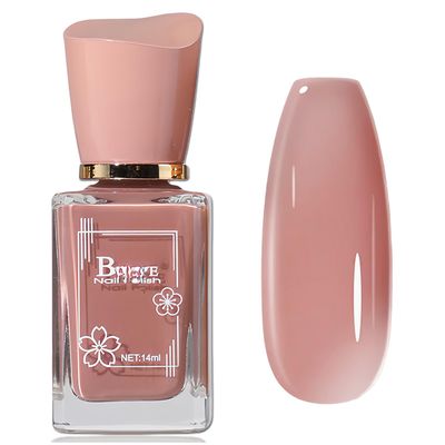 KAHSOSE Nude Pink Nail Polish No UV Light Needed-Air Dry Pink Nude Nail Polish Non Gel-Non Toxic Nude Pink Polish for Women &amp; Girls, 14ML, Cruelty Free