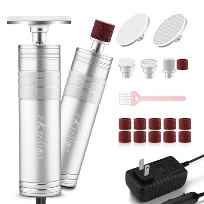 Kredioo Electric Foot Callus Remover Nano Glass Foot File German Technology Grinding Sanding Pedicure Tool for Feet Sensitive Skin Safe Adjust Speed R/F Direction Remove Thick Toe Nails