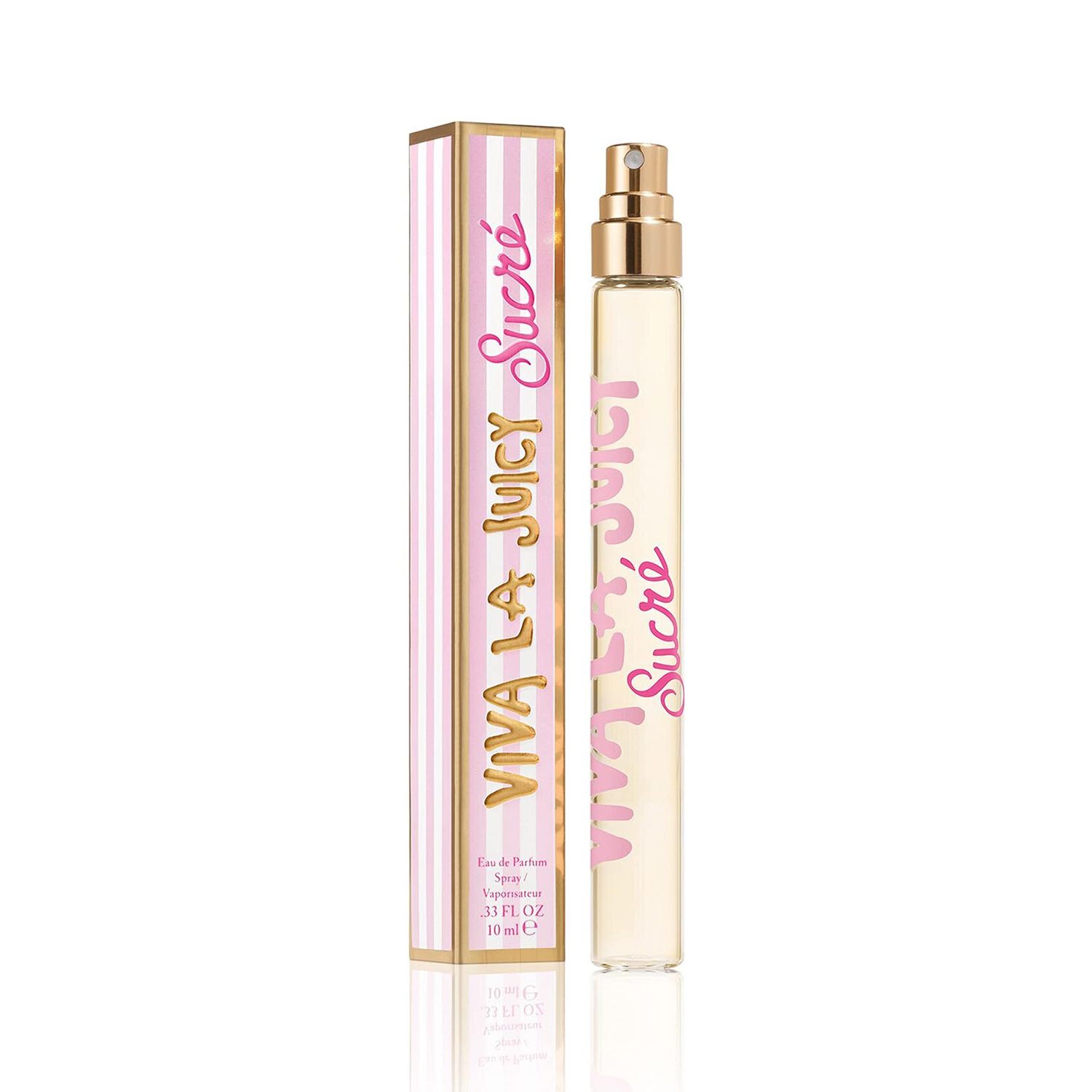 Juicy Couture Viva La Juicy Sucre Eau De Parfum, Womens Mini Perfume with Notes of Peach, Orange Flower &amp; Whipped Cream - Fruity &amp; Sweet Perfume for Women, EDP Spray Travel Perfume, 0.33 fl. oz