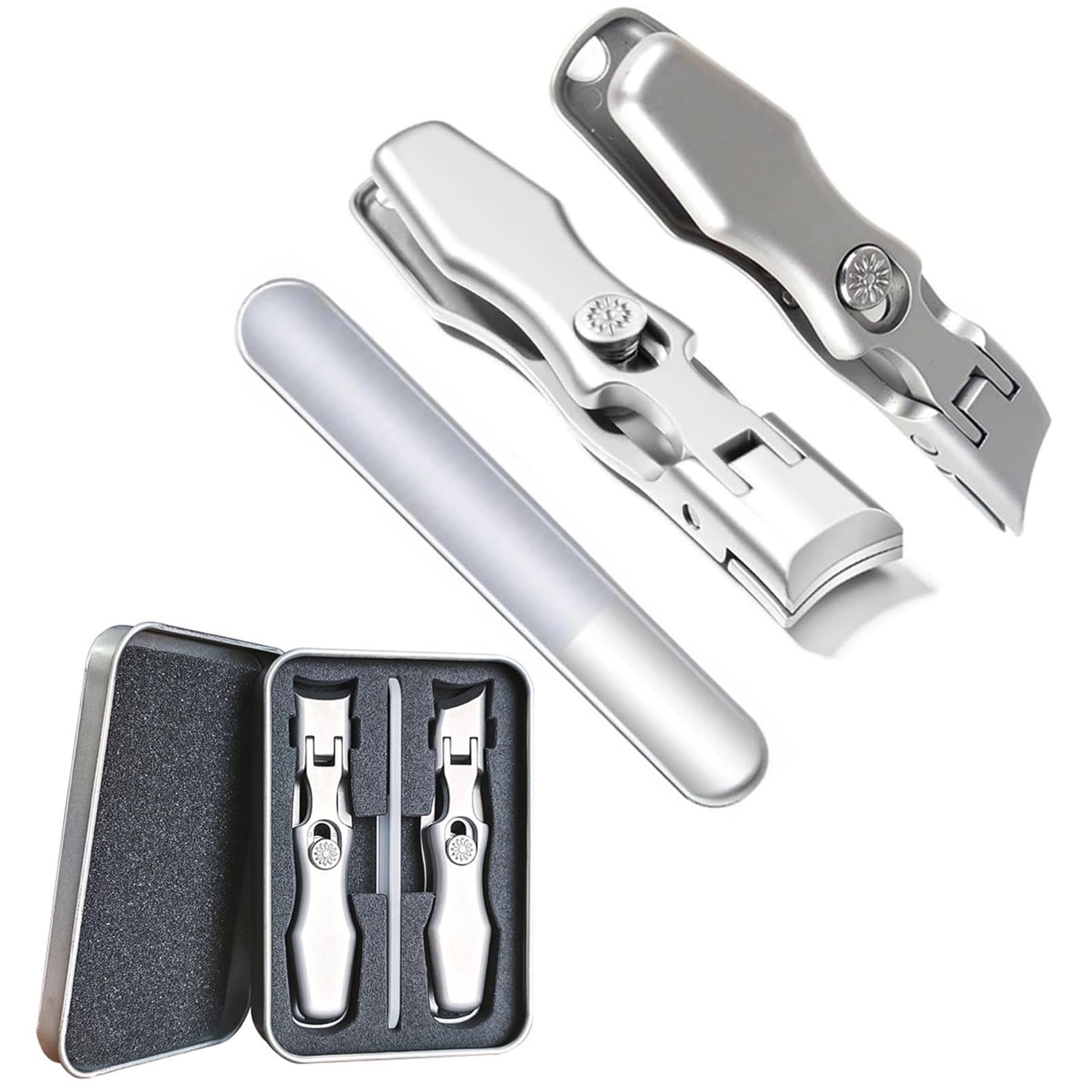 Portable Ultra Sharp Nail Clippers, Shirem Nail Clipper, Cumuul Toenail Clippers for Seniors Thick Toenails, Cumuul Nail Clipper, Ultra Sharp Nail Clippers, German Nail Clippers (SilverAB)