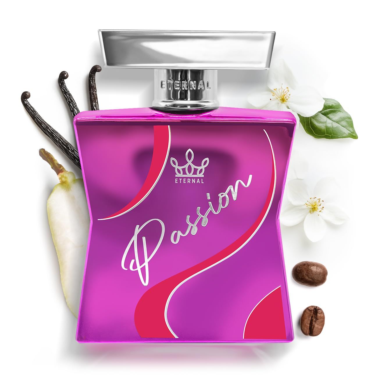 Eternal Fragrance Eternal Passion EDP Inspired by Black Opium, 3.4 oz (100ml) Long-lasting, Vegan, Clean Ingredients, Perfume Spray, 2000 sprays per bottle