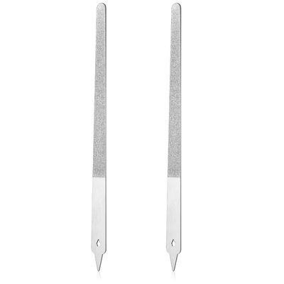 Diamond Dust Nail File Metal Nail File 6 Inch Dust Nail File Diamond Dust Nail Files for Natural Nails Stainless Steel Fingernail Files with Pointed Tip for Manicure, Pedicure(2 PCS)