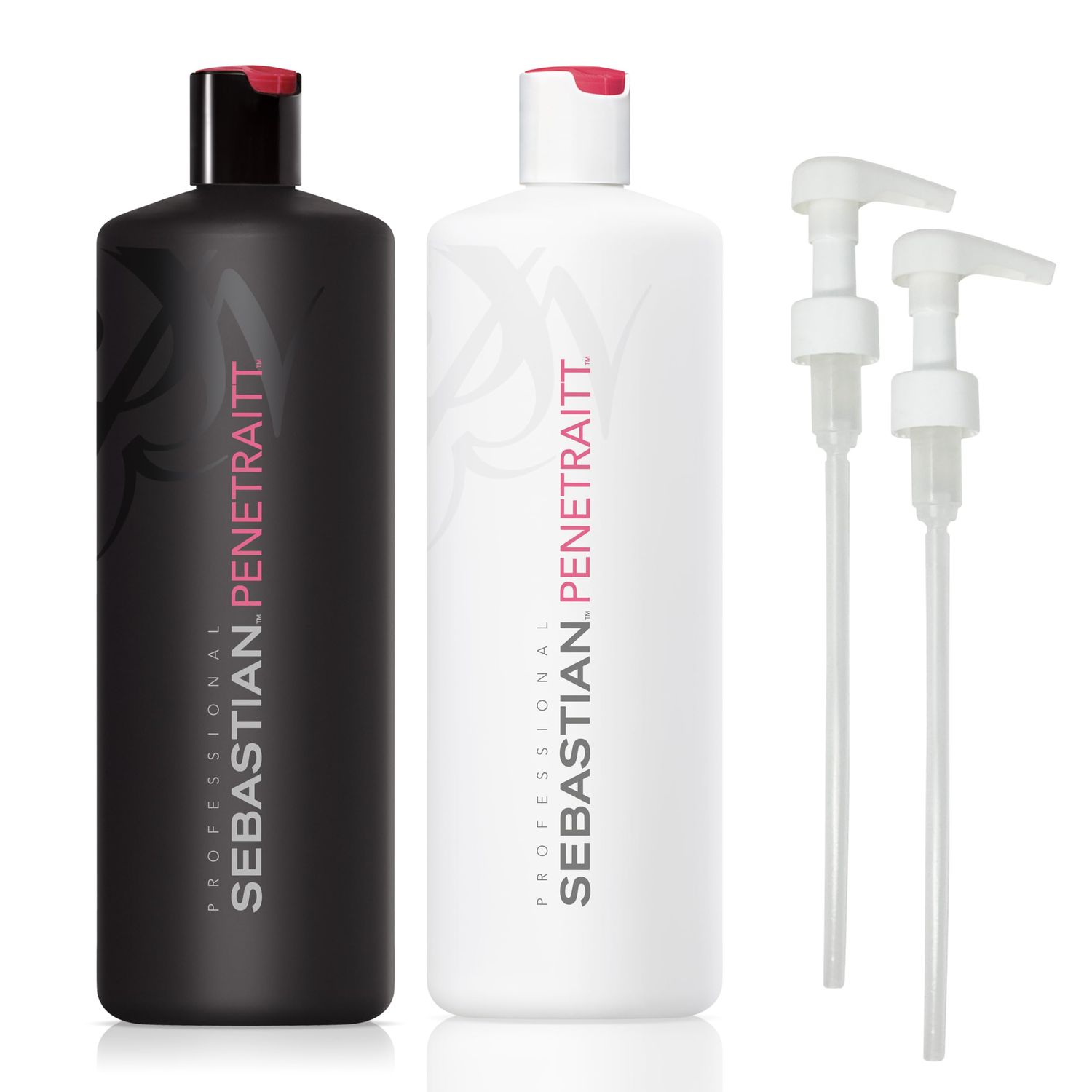 Sebastian Professional Penetraitt Shampoo &amp; Conditioner Duo Set | 33.8 Fl Oz Liter Bottles Prepack with Pumps Included | Strengthening &amp; Deep Repair | For Dry, Damaged, &amp; Colored Hair