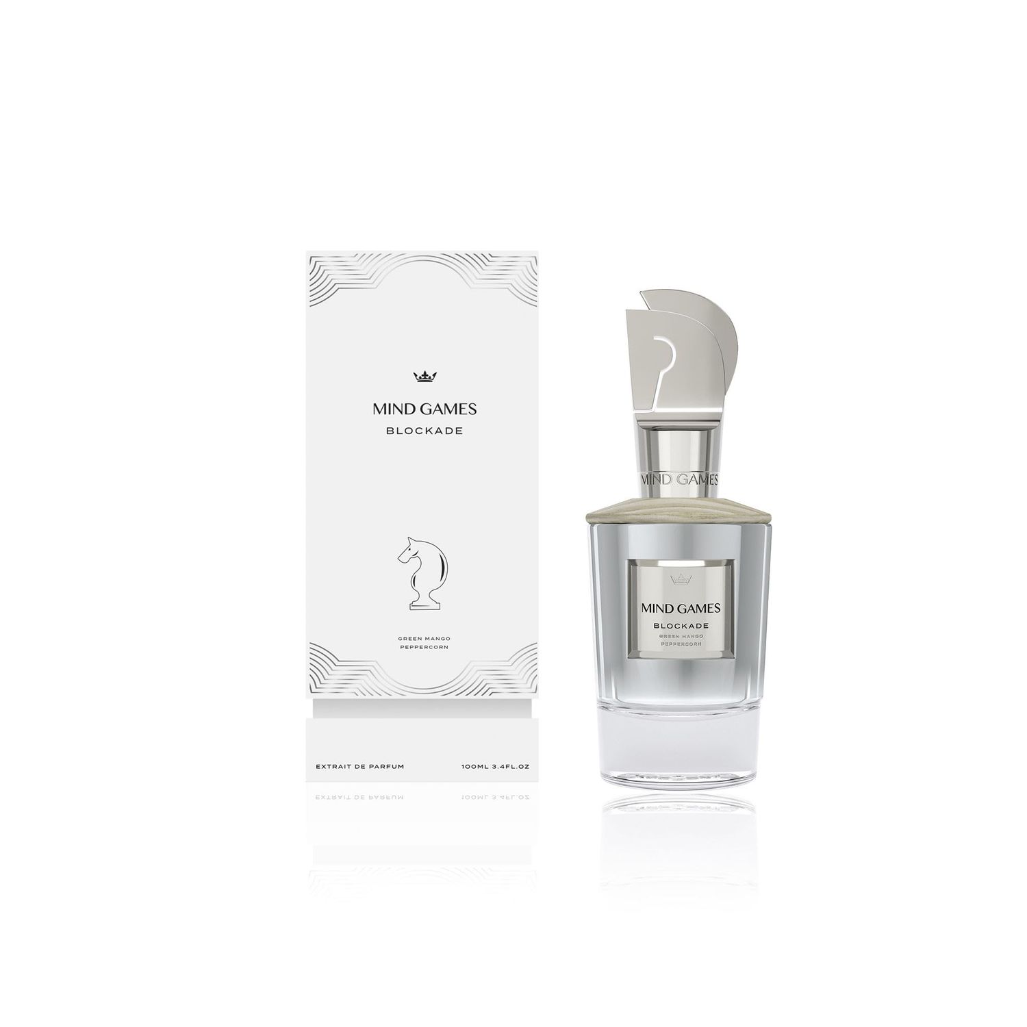 MIND GAMES Blockade - Luxury Perfume with Notes of Pink Pepper, Lavender, Patchouli &amp; Ambrostar - Elegant Extrait de Parfum for Women &amp; Men - Woody &amp; Fruity Perfume - 100 mL/3.4 oz