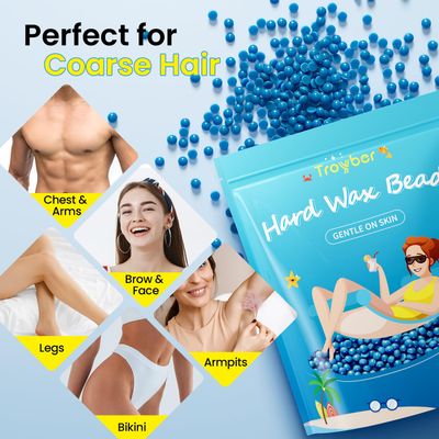 Troyber Hard Wax Beads for Hair Removal, 2.2lb Wax Beads for Waxing Kit for Women Men, Waxing Beads for Sensitive Skin(35.27oz)