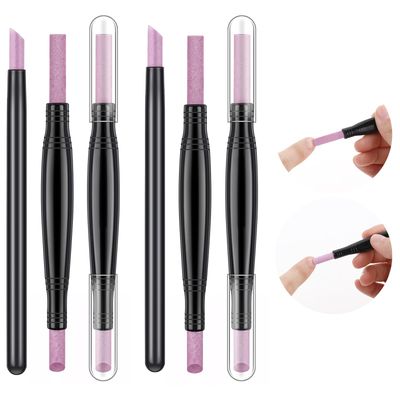 6 Pieces Pumice Stone Nail File, Stone Sanding Nail File Tools, Double-Headed Nail Polishing Pen, Stone Sanding Nail File Manicure Pedicure Tools, Cuticle Remover Trimmer for Peeling Dead Skin Repair