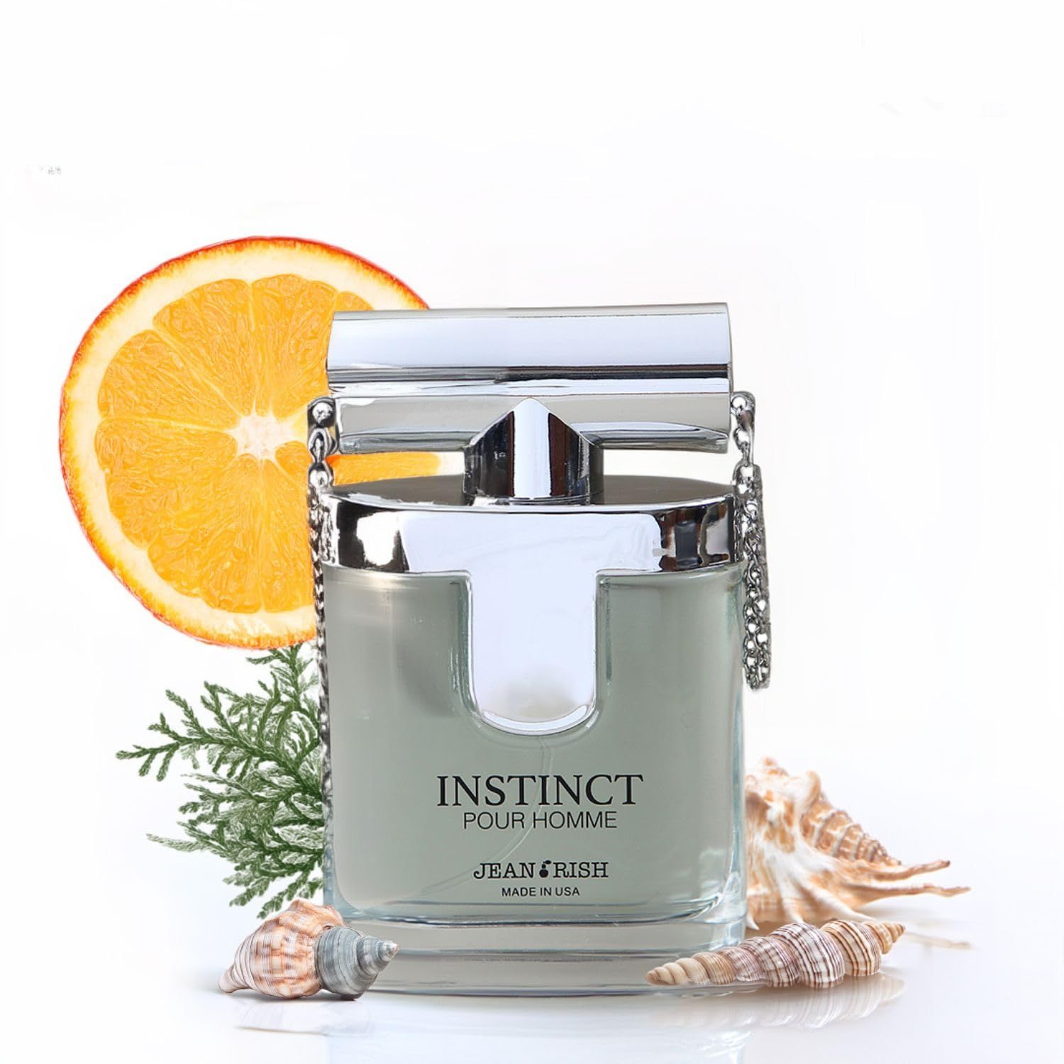 Jean Rish Instinct Pour Homme Eau De Toilette - Perfume for Men (3.4 Fl Oz / 100ml) with Ambergis, Mandarine Orange &amp; Sea Notes - Long Lasting and Luxury Fragrance