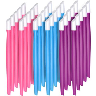 BBTO 30 Pcs Rubber Cuticle Pusher Silicone Cuticle Pusher Small Plastic Handle Tipped Sticks Mini Nail Cleaner Colored Nail Art Tool for Men and Women(Bright Colors)