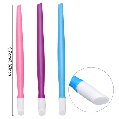 BBTO 30 Pcs Rubber Cuticle Pusher Silicone Cuticle Pusher Small Plastic Handle Tipped Sticks Mini Nail Cleaner Colored Nail Art Tool for Men and Women(Bright Colors)