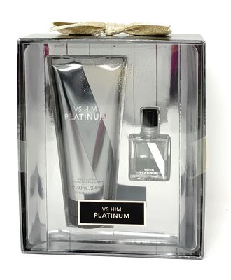 Victorias Secret Eau de Parfum .25 oz. &amp; Fragrance Lotion 3.4 oz Mini Perfume Gift Set, Very Sexy Platinum for Him