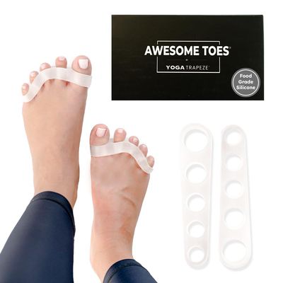 Natural Toe Spacers &amp; Separators, Fast Pain Relief from Hammertoe &amp; Bunions | Food Grade Silicone Toe Stretchers Used for Walking, Running &amp; Yoga Practice | Small
