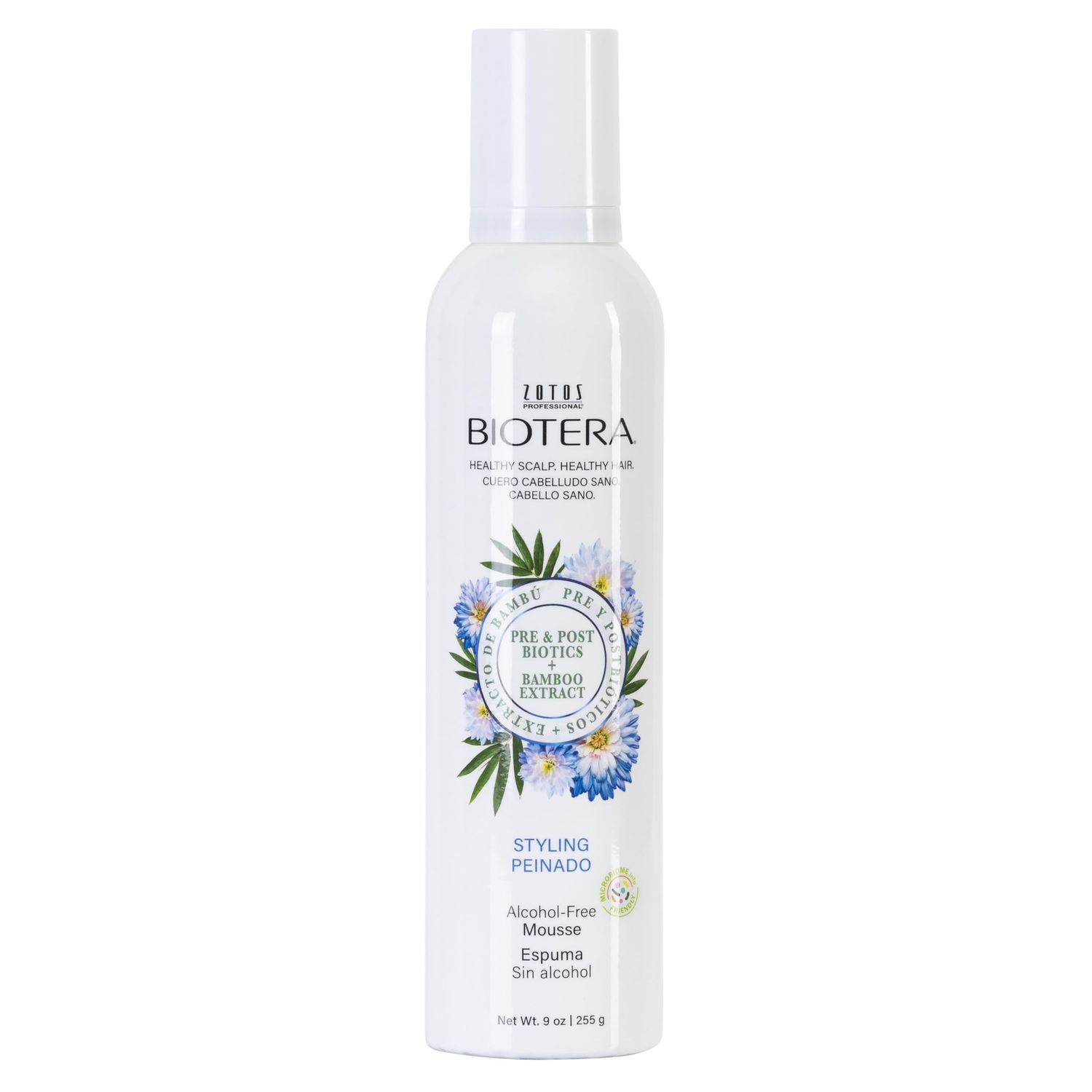 BIOTERA Styling Mousse Lightweight Alcohol-Free | Instant Texture | Promotes Body &amp; Bounce | Microbiome Friendly | Vegan &amp; Animal Test Free | Paraben Free | Color-Safe | 9 Fl Oz