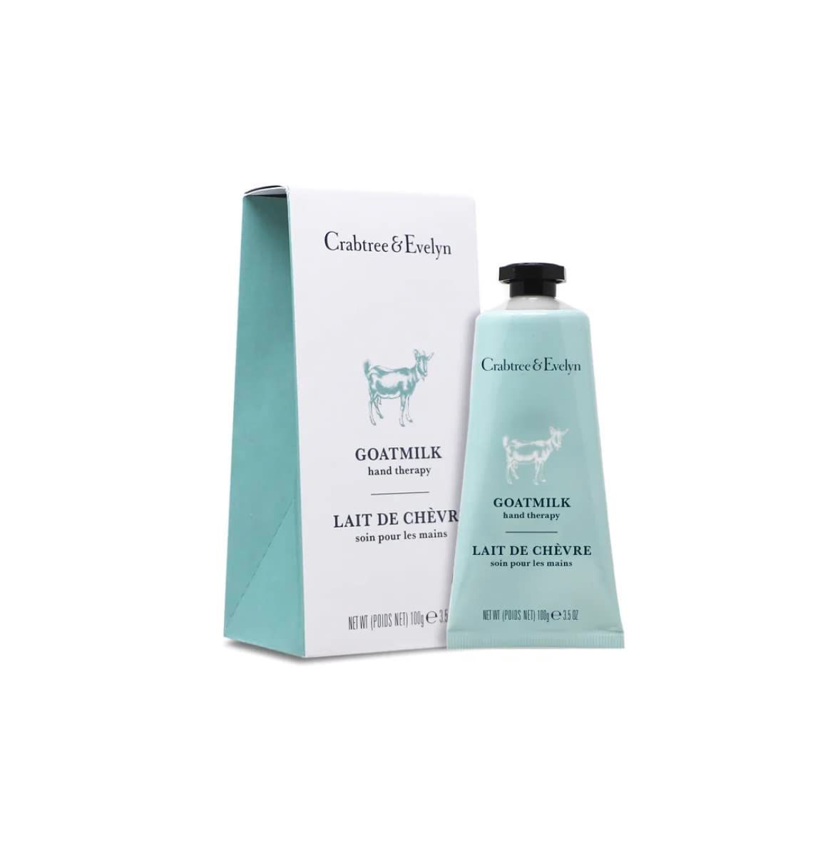 Crabtree &amp; Evelyn Goat Milk Hand Therapy Cream, 3.5 oz - Moisturizer for Dry Skin