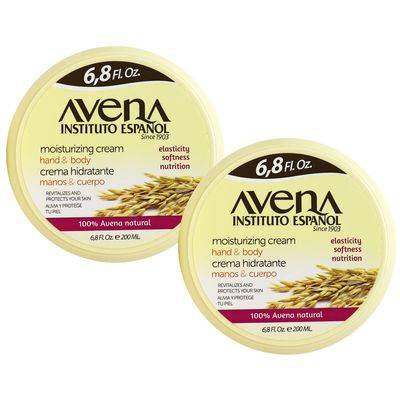 Avena Instituto Espaol, Moisturizing Cream, Hand &amp; Body, Revitalizes and Protects your Skin, 2-Pack Of 6.8 FL Oz each, 2 Jars