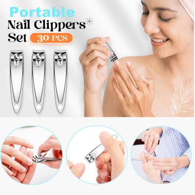 AVERZELLA 30 Pack Fingernail Clipper Toenail Clippers Pack, Stainless Steel Small Nail Clippers in Bulk, Portable Travel Finger &amp; Toe Nail Clippers for Women Man Homeless Care Package Supplies Bulk