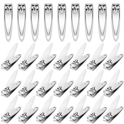 AVERZELLA 30 Pack Fingernail Clipper Toenail Clippers Pack, Stainless Steel Small Nail Clippers in Bulk, Portable Travel Finger &amp; Toe Nail Clippers for Women Man Homeless Care Package Supplies Bulk