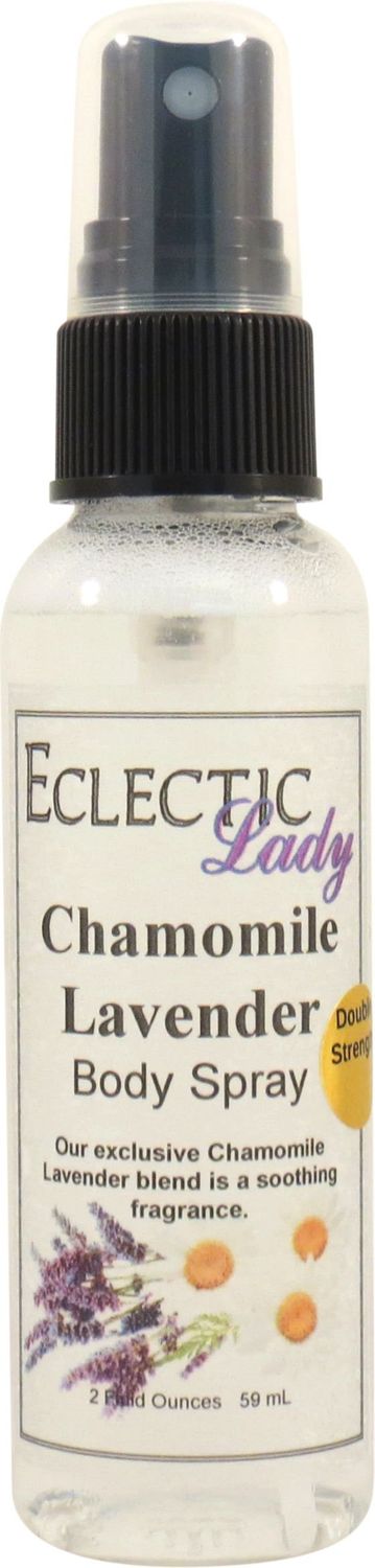Eclectic Lady Chamomile Lavender Body Spray, Double Strength, 2 ounces, Body Mist for Women with Clean, Light &amp; Gentle Fragrance, Cologne with Soft, Subtle Aroma For Daily Use