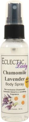 Eclectic Lady Chamomile Lavender Body Spray, Double Strength, 2 ounces, Body Mist for Women with Clean, Light &amp; Gentle Fragrance, Cologne with Soft, Subtle Aroma For Daily Use