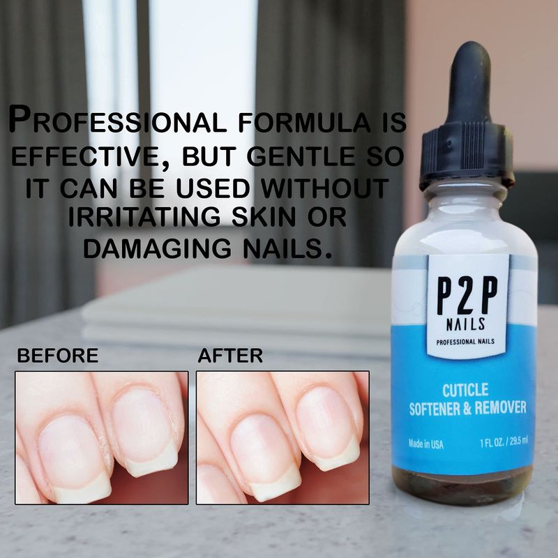 P2P Nails Cuticle Softener &amp; Remover - Professional Pedicure &amp; Manicure Nail Cuticle Repair Care Treatment - Instantly Removes Dead Skin