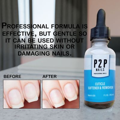P2P Nails Cuticle Softener &amp; Remover - Professional Pedicure &amp; Manicure Nail Cuticle Repair Care Treatment - Instantly Removes Dead Skin
