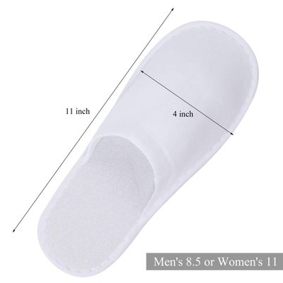 Tbestmax 24 Pair Spa Flip Flops Disposable Slippers for Hotel Guests Women, Men Closed Toe Super Comfort White