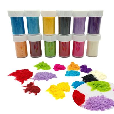 12colors Flocking Fibers Powder,Candy Manicure White Color Fuzzy Nylon Flocking Velvet Powder for Nail Art Tips,Crafts Glitter for Decoration,Color Nail Glitter Powder