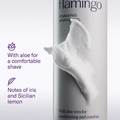 Flamingo Razors for Women 6 Count 6.7 oz Foaming Shave Gel