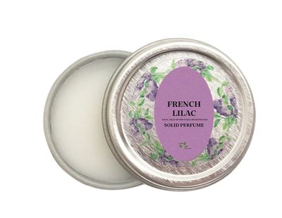 Ladybug Soap Company All-Natural Solid Perfume, Handcrafted in the USA, Travel-Size Tin Jar, French Lilac Scent (1/4 OZ)