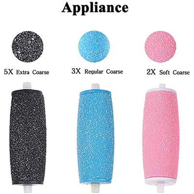 12 Extra Coarse Replacement Roller Refill Heads Compatible with Amope Pedi Refills Electronic Foot File