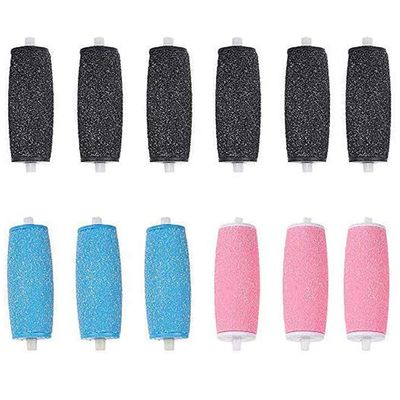 12 Extra Coarse Replacement Roller Refill Heads Compatible with Amope Pedi Refills Electronic Foot File