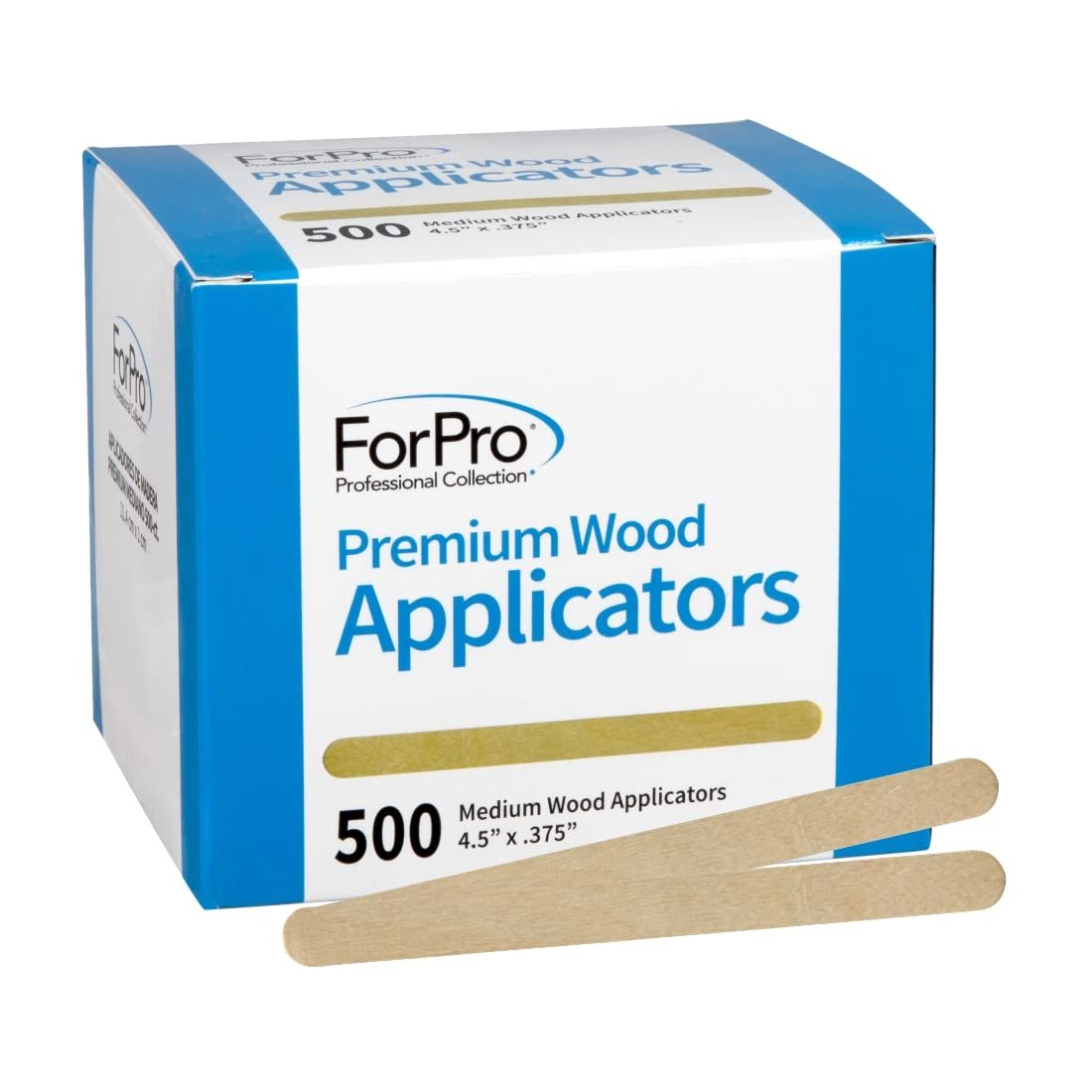 ForPro Professional Collection Premium Wood, Non-Sterile, Hair Removal Waxing Applicators, Medium, 4.5 L x .375 W, 500-Count