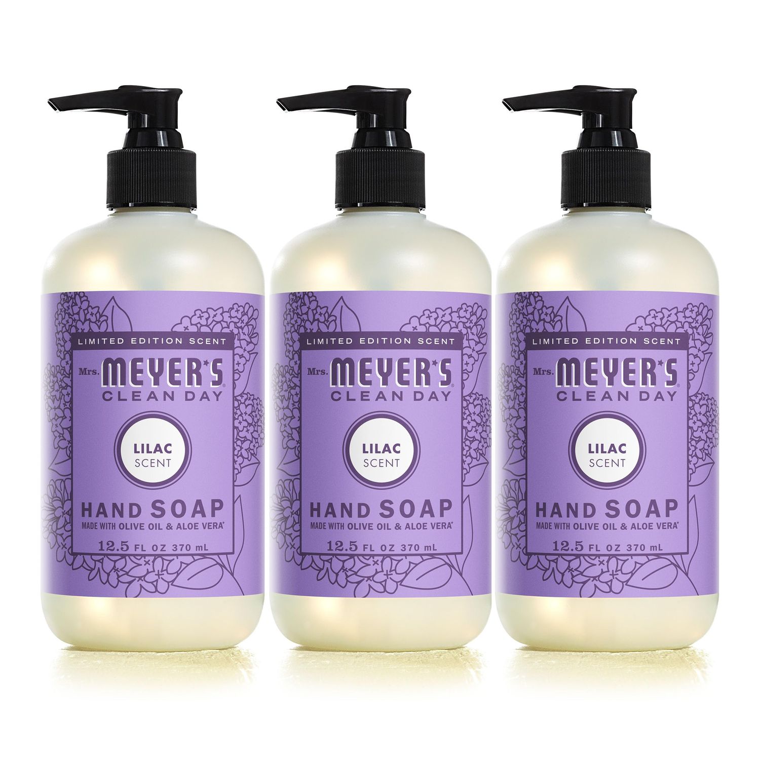 MRS. MEYERS CLEAN DAY Liquid Hand Soap, Lilac Scent, 12.5 Ounce Bottle (Pack of 3)