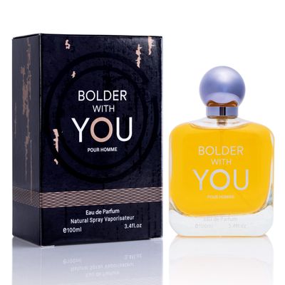 Bolder With You for Men Eau De Parfum Aromatic &amp; Refreshing Scent Notes of Cardamom, Pink Pepper &amp; Violet Leaves Base Fragrance of Vanilla, Sweet Chestnut &amp; Cedarwood Elegant 100ml Bottle
