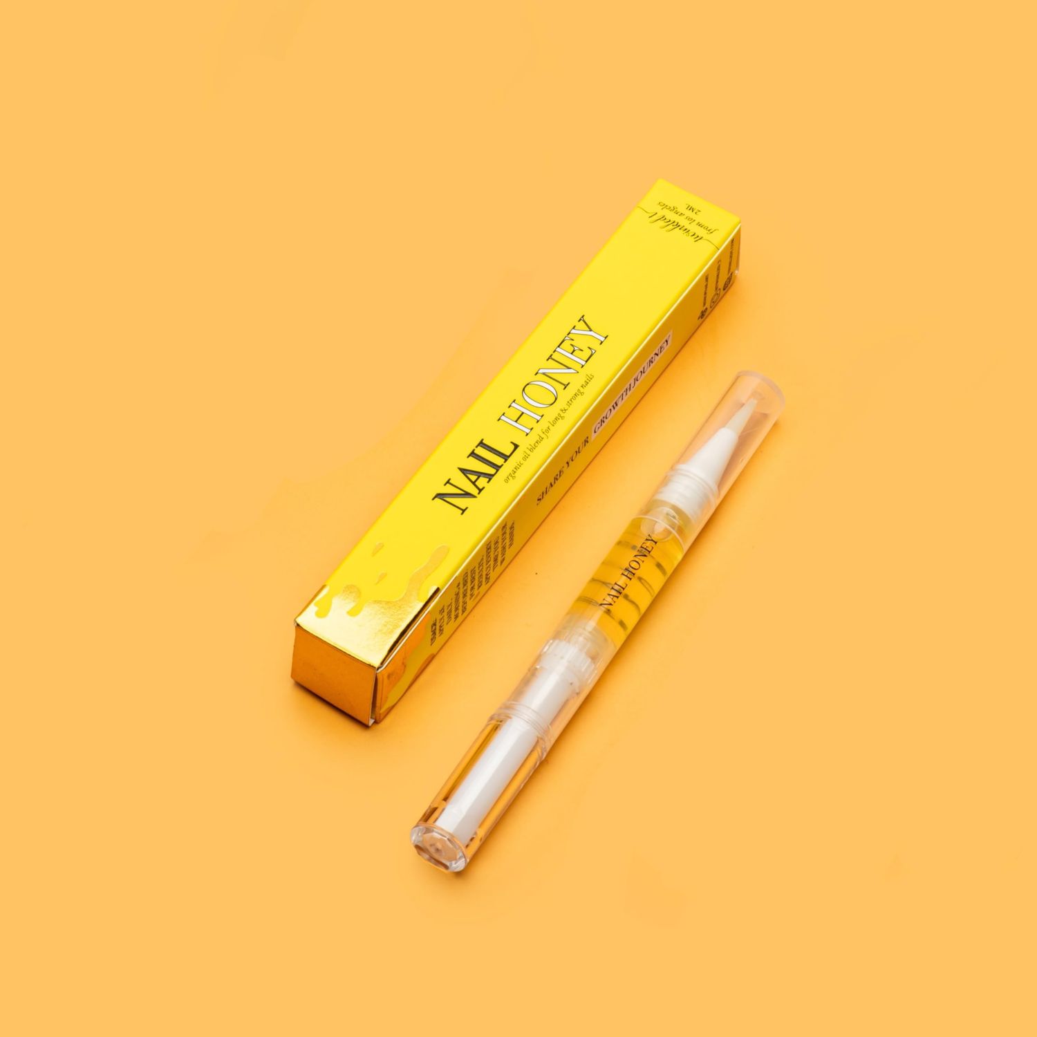 Twinkled T Nail Honey - Organic Nail Strengthening Treatment for Growth, Strength, &amp; Moisture Nail Care Blend Cuticle Oil (2ml, Nail Oil Pen)