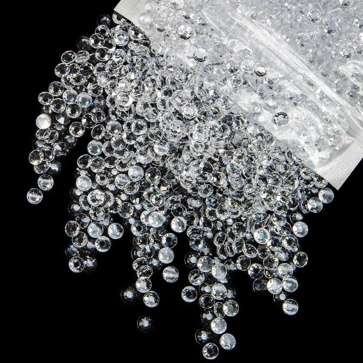 qiipii 4700PCS 3mm Transparent Resin Rhinestones Bulk Flatback Jelly Resin Stones SS10 Clear Bling Diamonds Gems Charms for Nails Face Eyes Makeup Body Mugs Tumblers Bottles DIY Crafts Decor Shoes