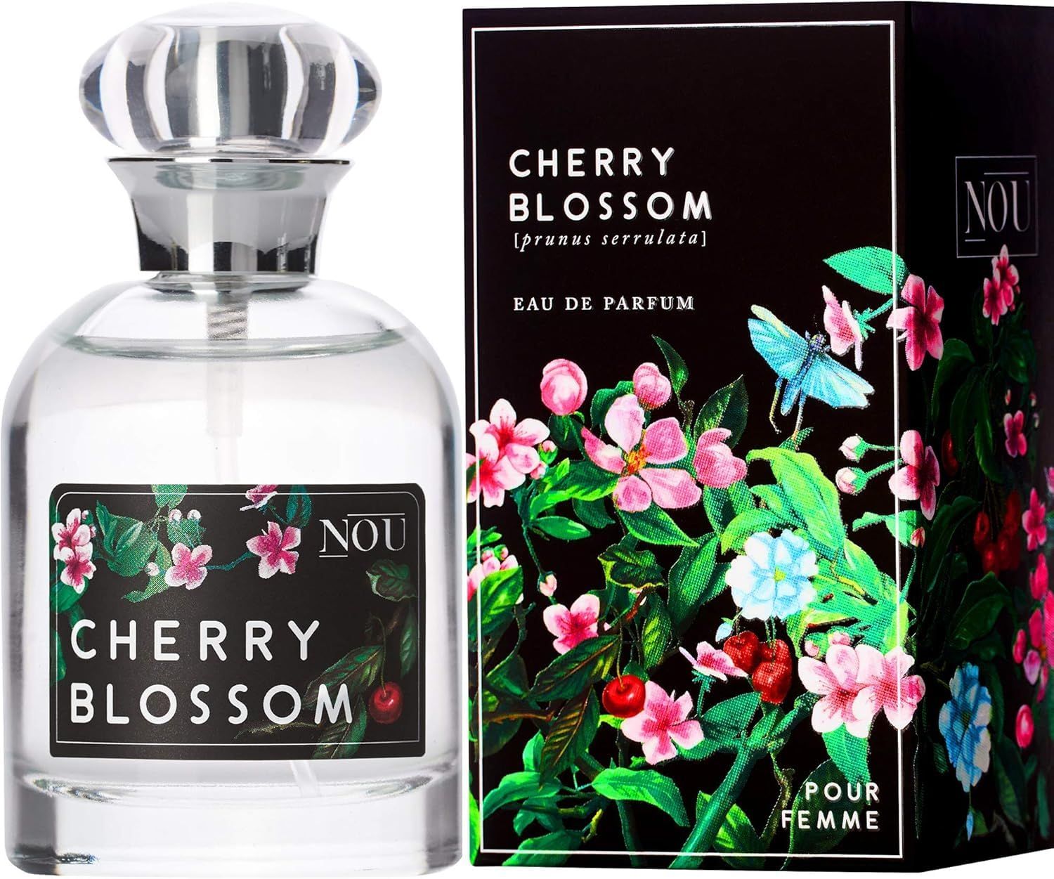 NOU Cherry Blossom Perfume - Floral With Sweet Fruity Notes - Natural for Women With Essential Oils - Fresh Smelling EDP - 1.7 fl oz