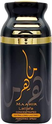 Lattafa Maahir Concentrated Perfumed Deodorant Spray, 6.6 Ounce (Unisex)