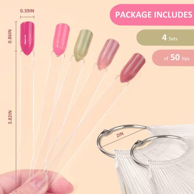 ADULLPONY 200Pcs Nail Swatch Sticks Nail Polish - Nail Sample Swatches for Gel Polish Clear Nail Polish Swatch Stick Nail Color Display - Nail Swatches Sticks