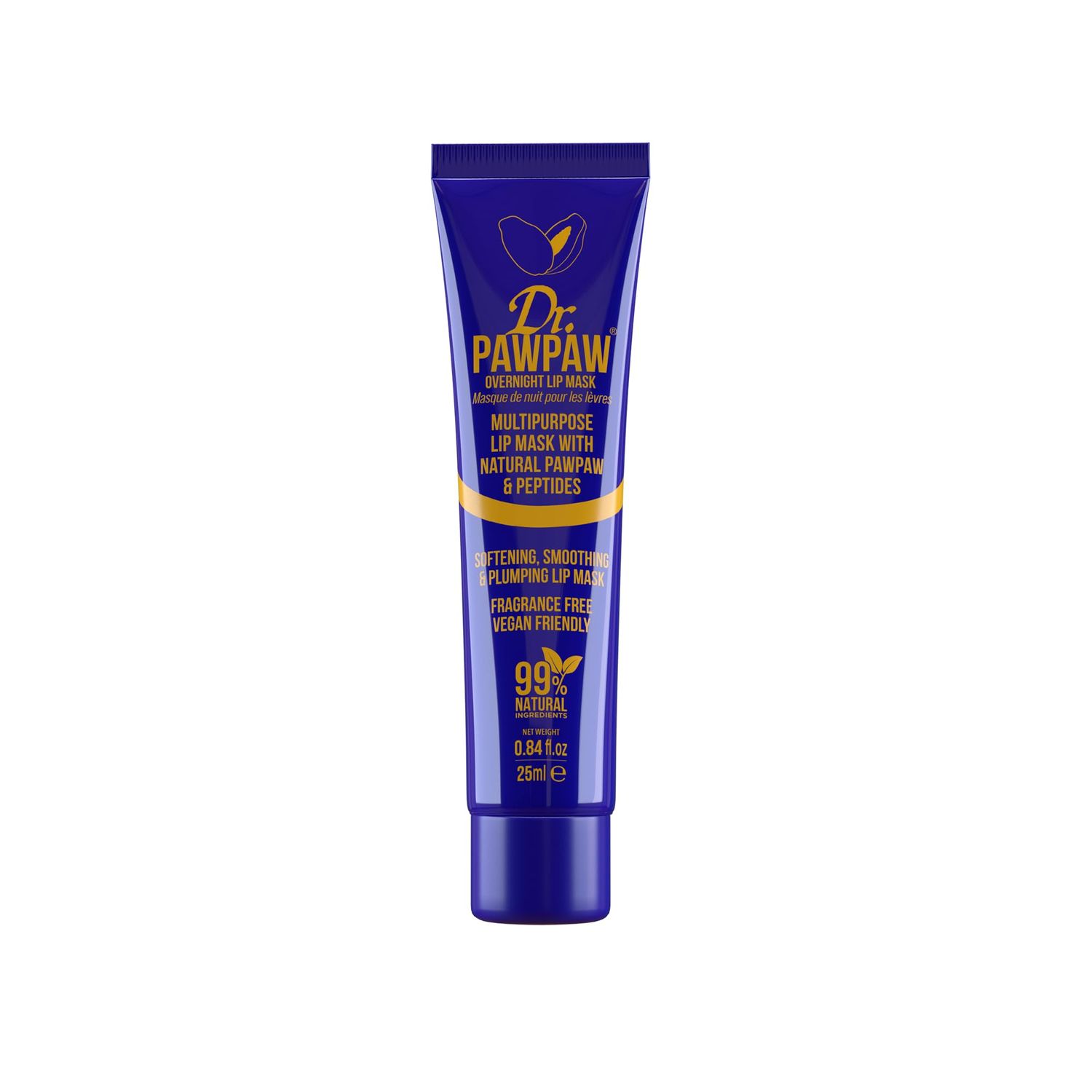 Dr. PawPaw Multipurpose Overnight Lip Mask - Lip Sleeping Mask with Peptides - Natural Lip Moisturizer for Plumper Lip - Cruelty Free - 0.84 oz