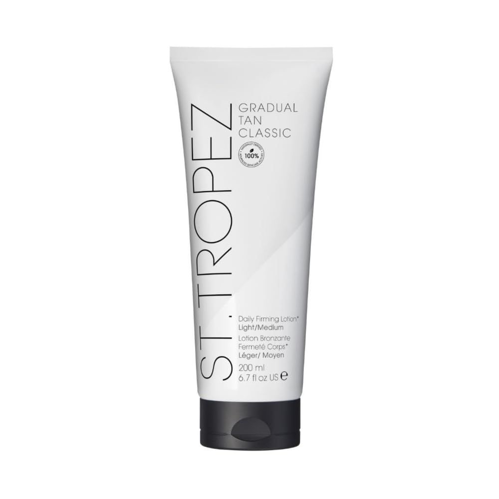 St.Tropez Gradual Tan Firming Lotion, Light/ Medium Shade, Sun Kissed Glow Self Tan Moisturizer, 5 Skincare Benefits, Vegan, Natural &amp; Cruelty Free, 6.7 Fl Oz