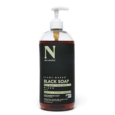 Dr. Natural Multi-Purpose Black Liquid Soap - Natural West African Body Wash - Gentle Hand Soap and Body Soap - Deep Moisturizer, Fights Acne - 946 ml